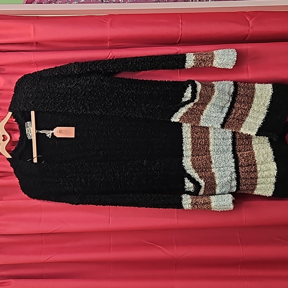 Long line fuzzy cardigan
